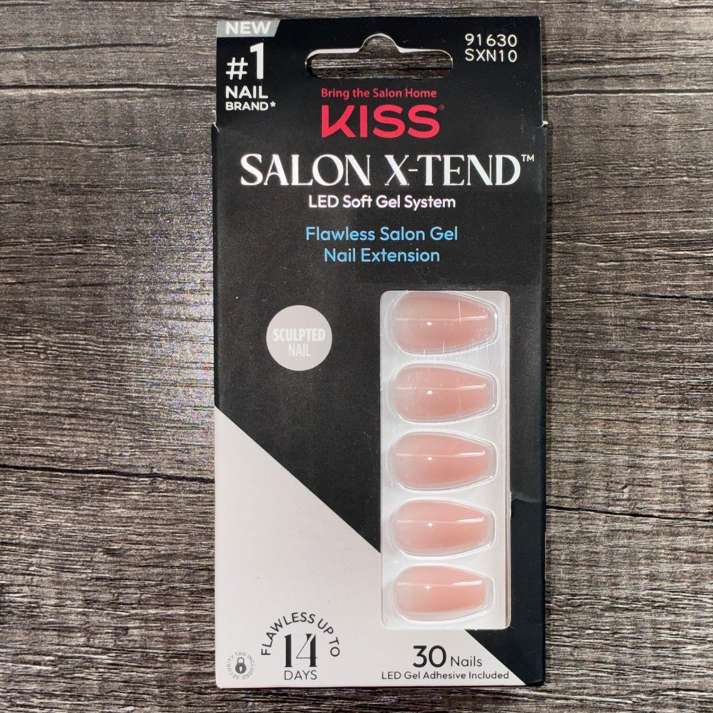 KISS Salon X-Tend LED Soft Gel Nail Extension Kit SXN10 Coffin 30ct New